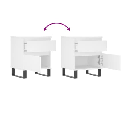 vidaXL Mesita de noche madera contrachapada blanco 40x35x50 cm