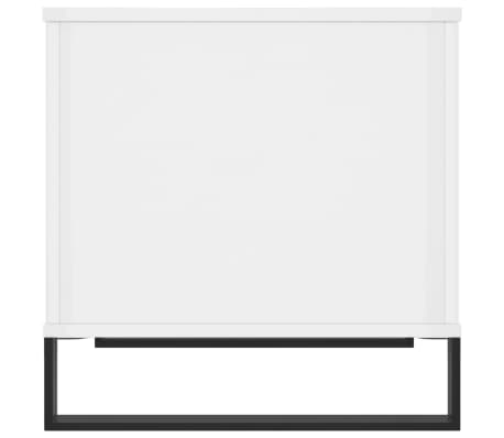 vidaXL Mesa de centro madera contrachapada blanco brillo 60x44,5x45 cm