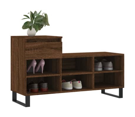 vidaXL Armoire à chaussures Chêne marron 102x36x60cm Bois d'ingénierie