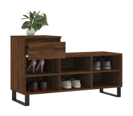 vidaXL Armoire à chaussures Chêne marron 102x36x60cm Bois d'ingénierie