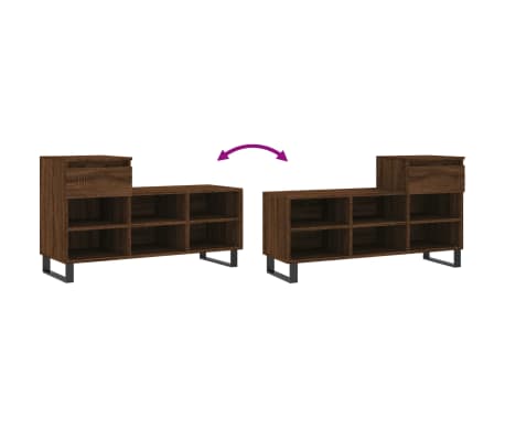 vidaXL Armoire à chaussures Chêne marron 102x36x60cm Bois d'ingénierie