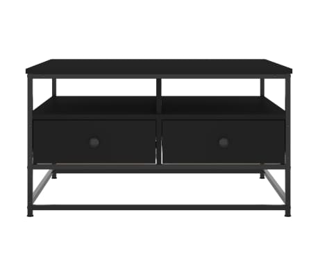 vidaXL Mesa de centro madera de ingeniería negro 80x80x45 cm