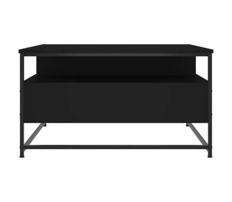 vidaXL Mesa de centro madera de ingeniería negro 80x80x45 cm