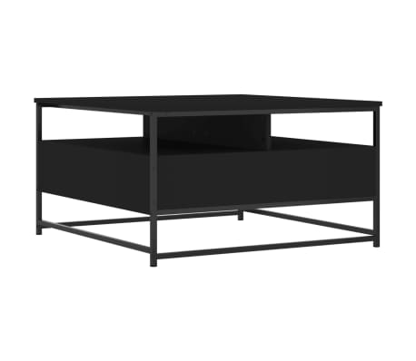 vidaXL Mesa de centro madera de ingeniería negro 80x80x45 cm