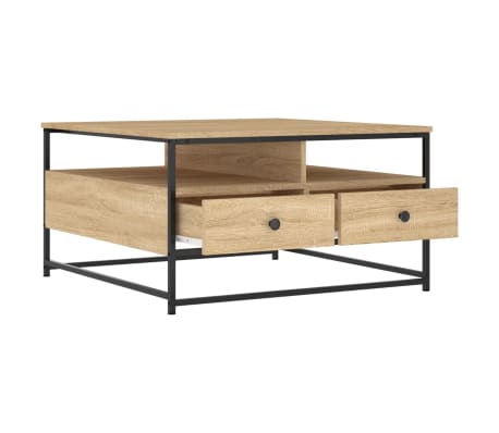 vidaXL Mesa de centro madera de ingeniería roble Sonoma 80x80x45 cm