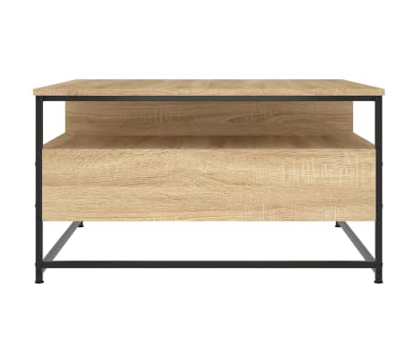 vidaXL Mesa de centro madera de ingeniería roble Sonoma 80x80x45 cm