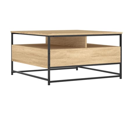 vidaXL Mesa de centro madera de ingeniería roble Sonoma 80x80x45 cm