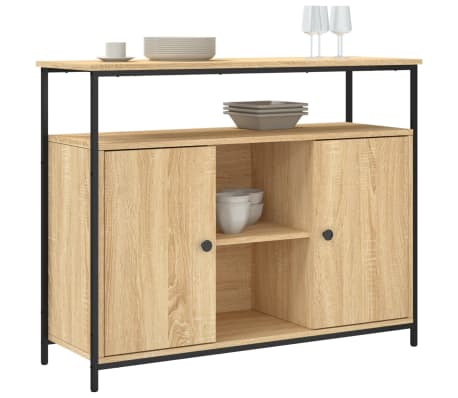 vidaXL Aparador de madera de ingeniería roble Sonoma 100x35x80 cm