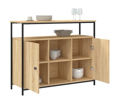 vidaXL Aparador de madera de ingeniería roble Sonoma 100x35x80 cm