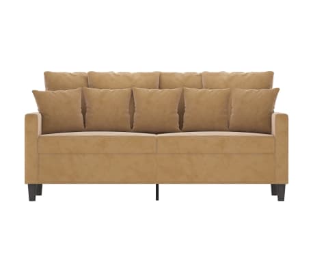 vidaXL Sofá de 2 plazas terciopelo marrón 140 cm