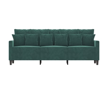 vidaXL Sofá de 3 plazas terciopelo verde oscuro 180 cm
