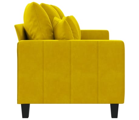 vidaXL Canapé à 3 places Jaune 180 cm Velours