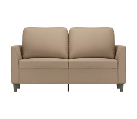 vidaXL Sofá de 2 plazas de cuero sintético color capuchino 120 cm