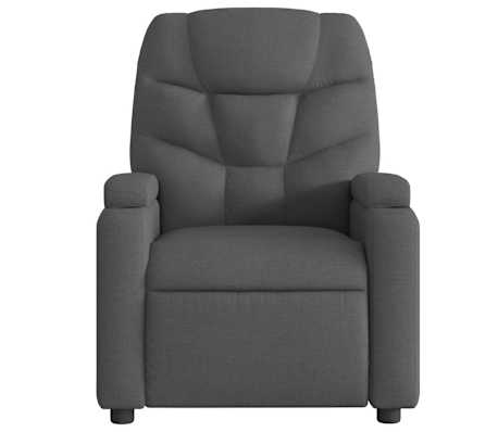 vidaXL Sillón de masaje reclinable de tela gris oscuro