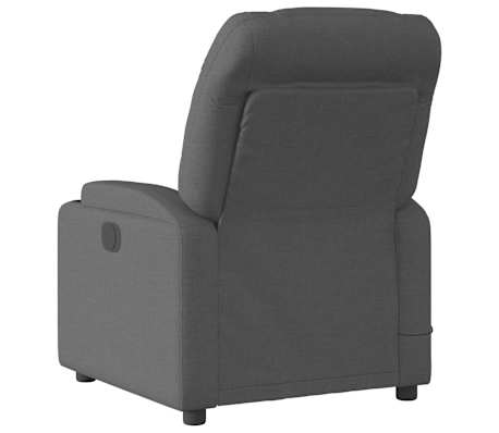 vidaXL Sillón de masaje reclinable de tela gris oscuro