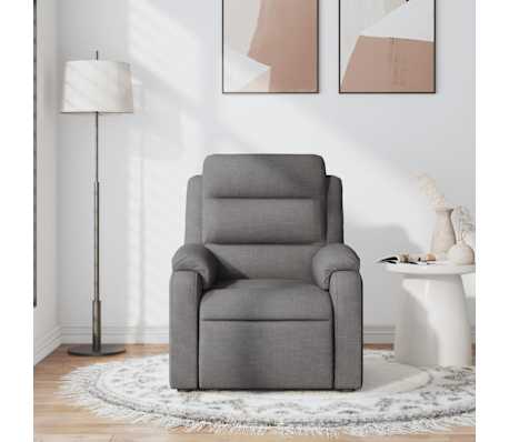 vidaXL Sillón de masaje reclinable de tela gris oscuro