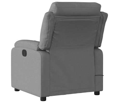 vidaXL Sillón de masaje reclinable de tela gris oscuro