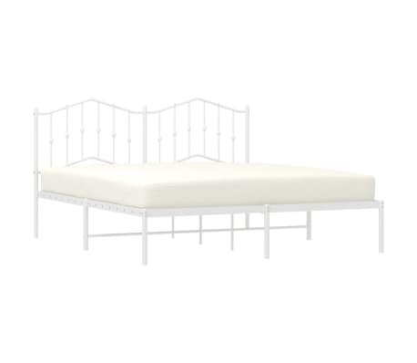 vidaXL Estructura cama sin colchón con cabecero metal blanco 180x200cm
