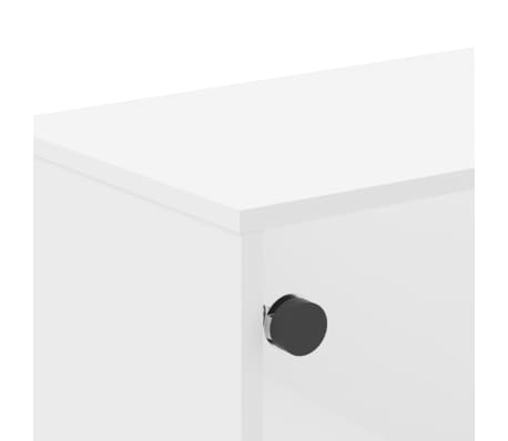 vidaXL Mesa de centro con puertas de vidrio blanca 68,5x50x50 cm