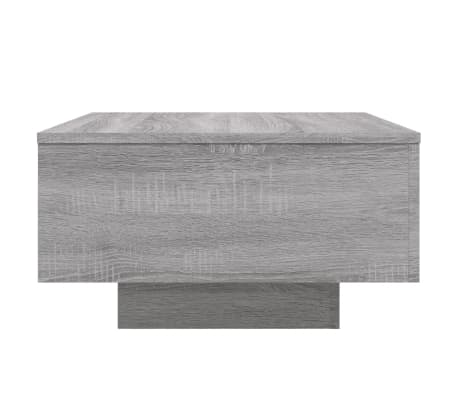 vidaXL Mesa de centro con luces LED gris Sonoma 55x55x31 cm
