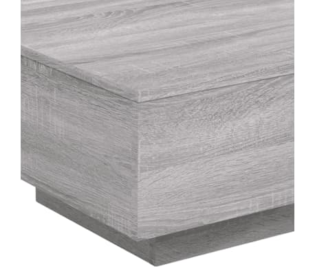 vidaXL Mesa de centro con luces LED gris Sonoma 55x55x31 cm