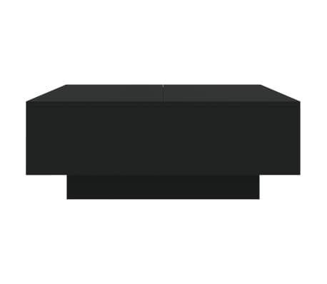 vidaXL Table basse avec lumières LED noir 80x80x31 cm