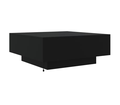 vidaXL Table basse avec lumières LED noir 80x80x31 cm