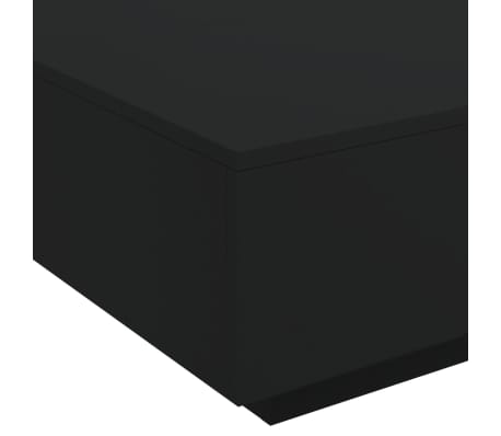 vidaXL Table basse avec lumières LED noir 80x80x31 cm