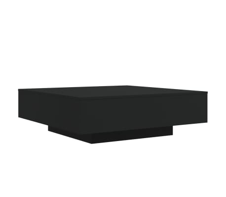 vidaXL Table basse avec lumières LED noir 100x100x31 cm