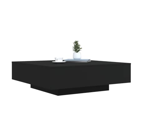 vidaXL Table basse avec lumières LED noir 100x100x31 cm