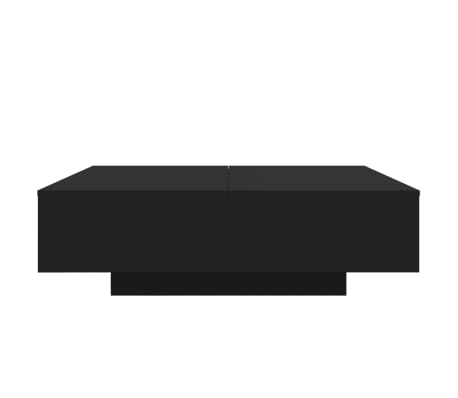 vidaXL Table basse avec lumières LED noir 100x100x31 cm