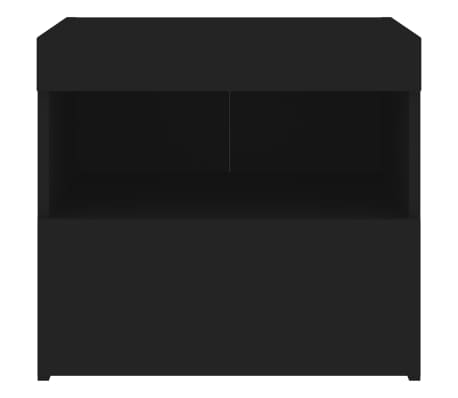 vidaXL Mesita de noche con luces LED negro 50x40x45 cm