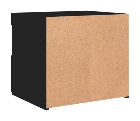 vidaXL Mesita de noche con luces LED negro 50x40x45 cm