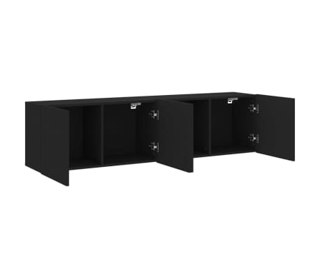 vidaXL Muebles para TV de pared 2 unidades negro 80x30x41 cm