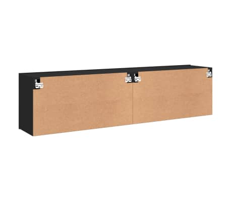 vidaXL Muebles para TV de pared 2 unidades negro 80x30x41 cm