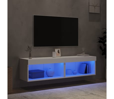 vidaXL Muebles para TV con luces LED 2 uds blanco 60x30x30 cm