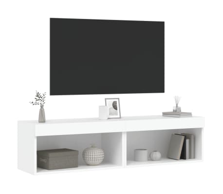 vidaXL Muebles para TV con luces LED 2 uds blanco 60x30x30 cm