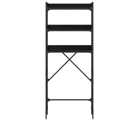 vidaXL Étagère de lave-linge noir 67x25x163 cm bois d'ingénierie
