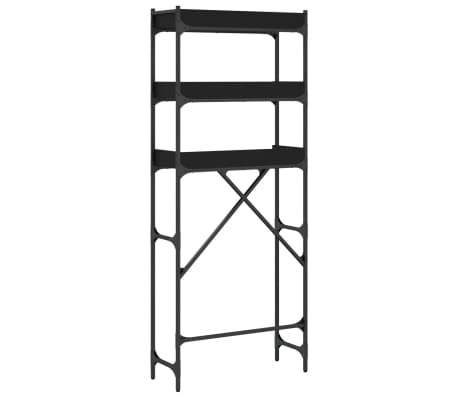 vidaXL Étagère de lave-linge noir 67x25x163 cm bois d'ingénierie