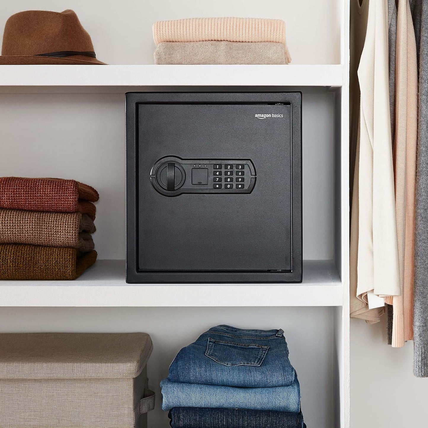 Amazon Basics Coffre-fort électronique en acier avec serrure à...