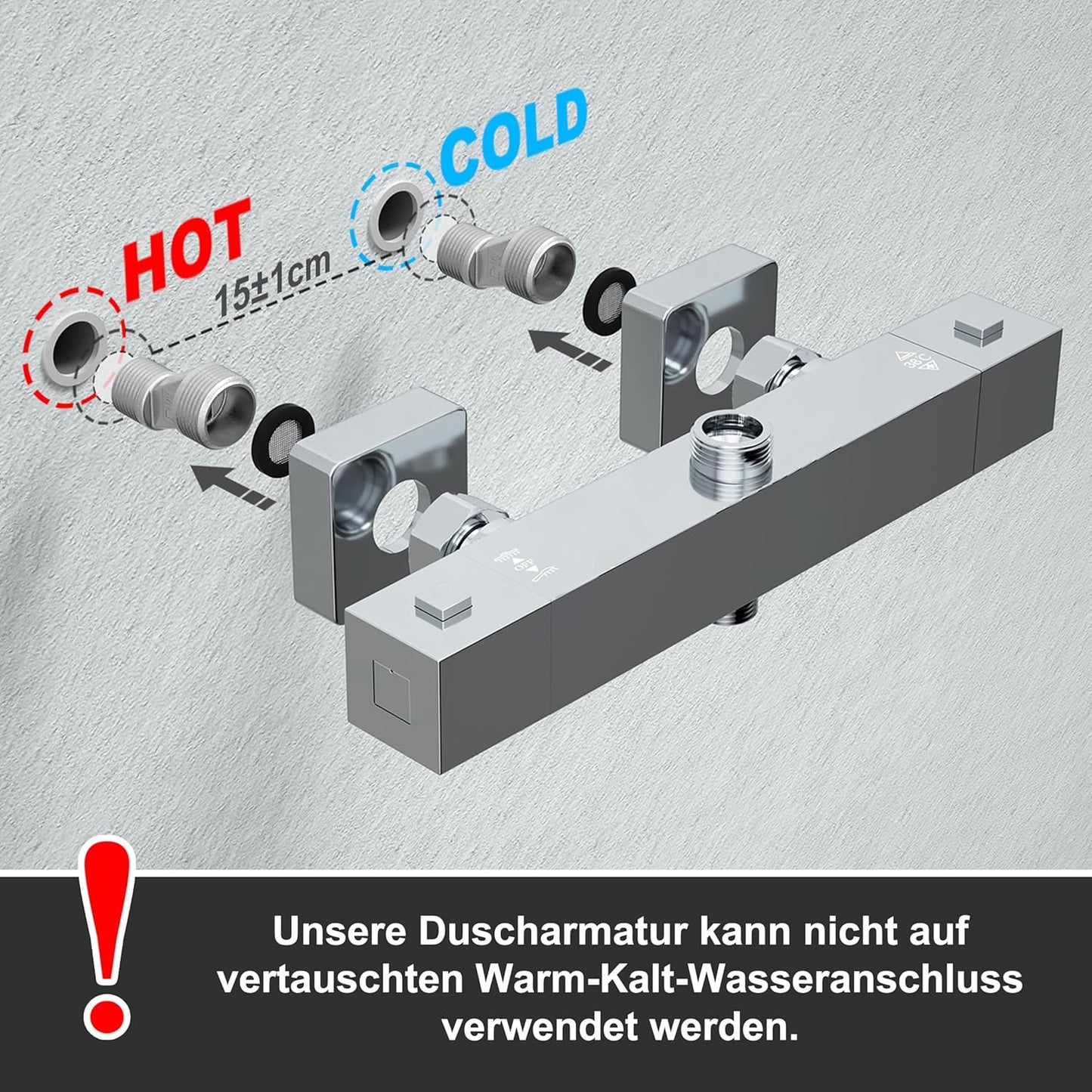 JOHO Colonne de douche avec robinet thermostatique, robinet de...