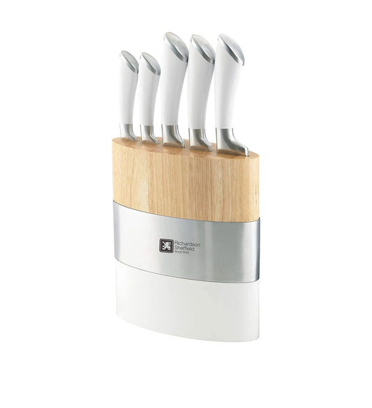 Ensemble de couteaux Richardson Sheffield 5 pièces avec bloc magnétique en bambou et acier