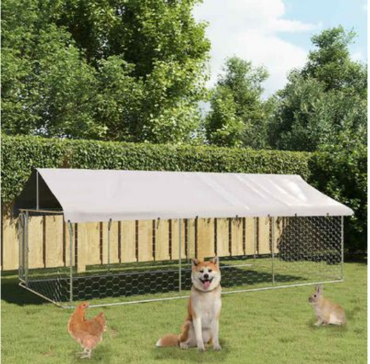 vidaXL Niche pour chien d'extérieur avec toit 400x200x150 cm