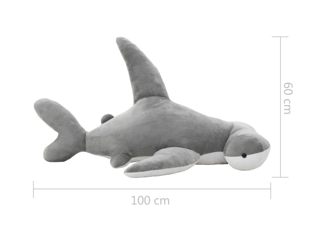 vidaXL Peluche requin marteau en peluche Gris