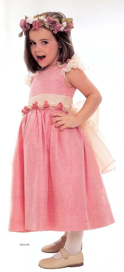Robe Rose avec Ceinture Fleurie pour Filles – Cérémonie et Occasions Spéciales
