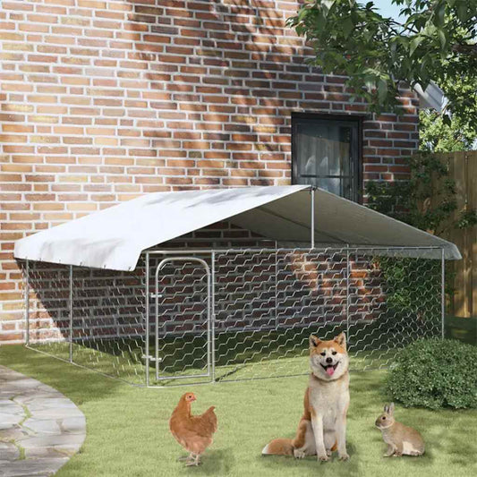 vidaXL Niche d'extérieur pour chien avec toit 300x300x150 cm