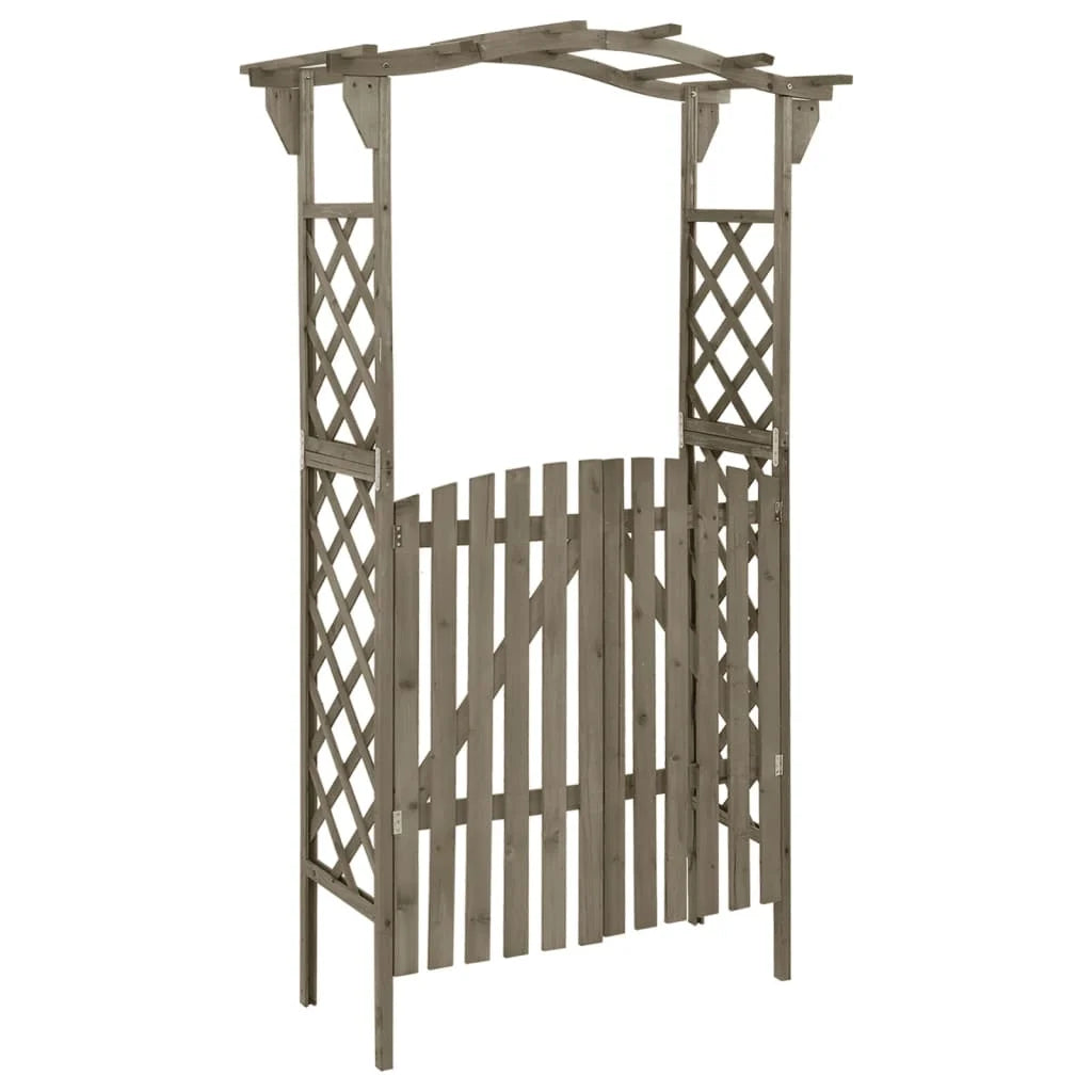 vidaXL Pergola avec porte en bois de sapin gris massif 116x40x204 cm