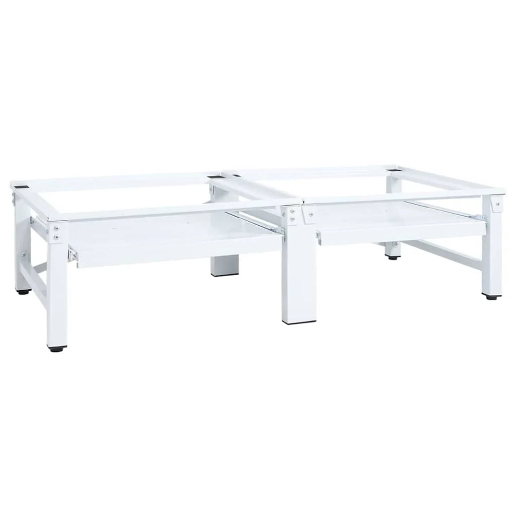 vidaXL Piédestal pour machine à laver et sèche-linge avec étagères amovibles Blanc