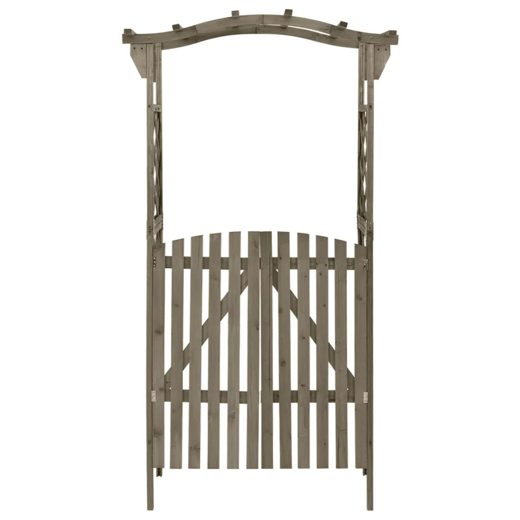 vidaXL Pergola avec porte en bois de sapin gris massif 116x40x204 cm