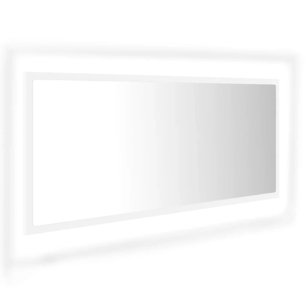 vidaXL Miroir de salle de bain LED en acrylique blanc 100x8,5x37 cm